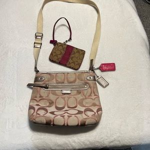 Pink & Beige Coach Cross Body